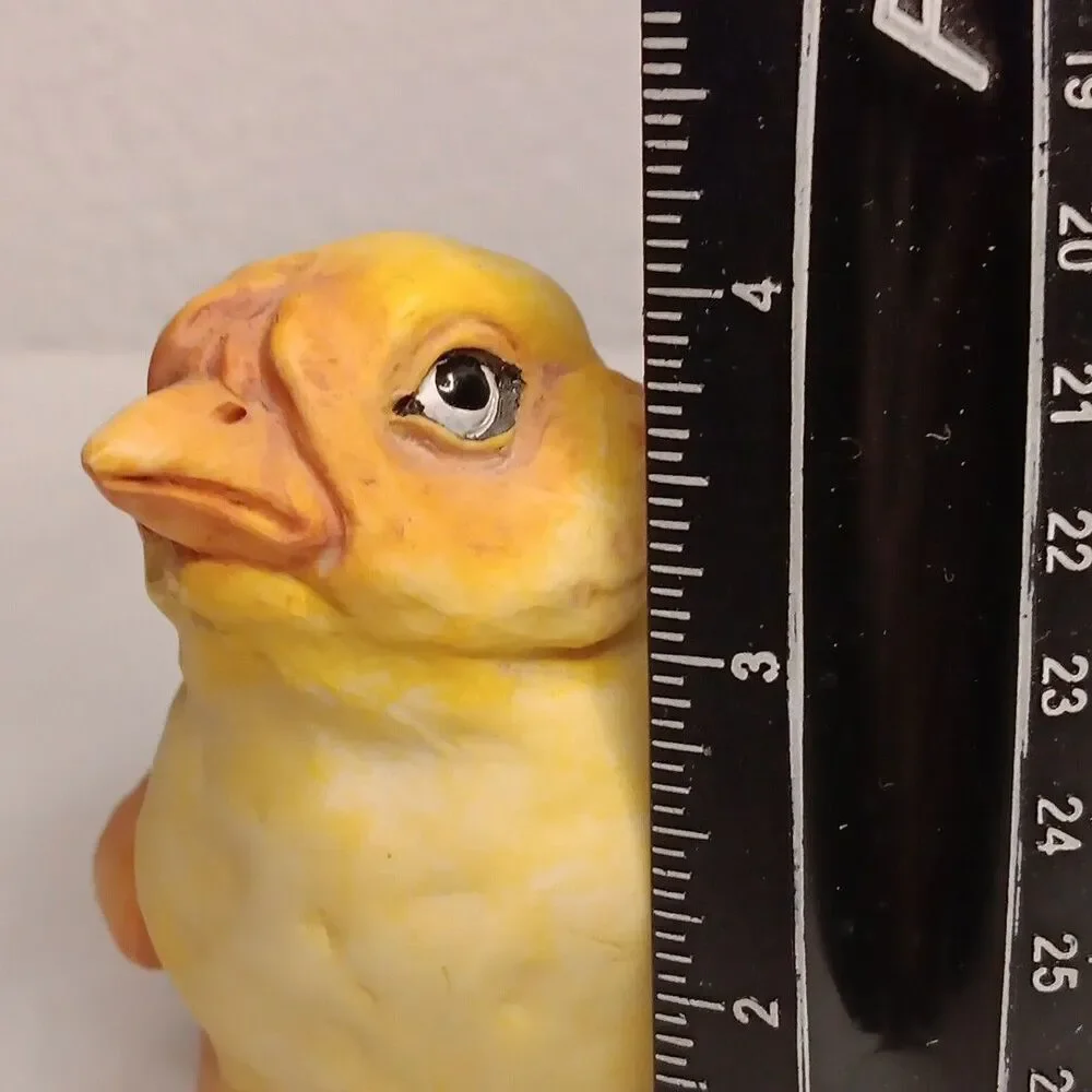 Chrisdon Yellow Chicks Easter Spring Cottage Core Figurine Heavy